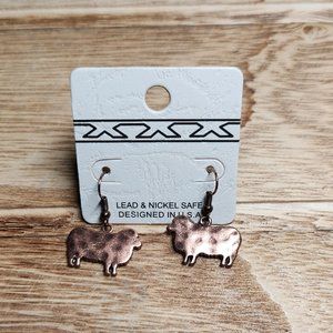Copper sheep earrings